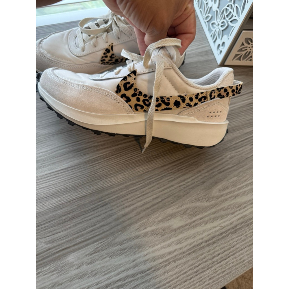 Women's Nike Sneakers Size 6 Beige with Leopard Print